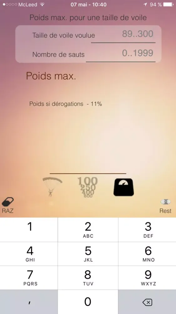 Zrzuty ekranu Calcul DT48 (ex DT46 basé sur FFP)