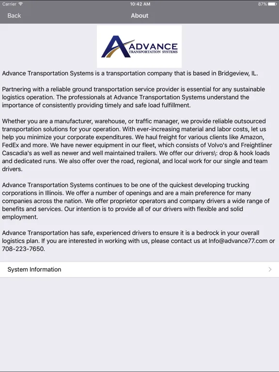 Advance Transportation Systems iPad 应用截图
