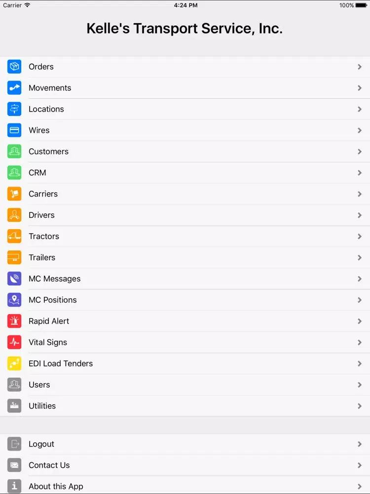 Kelle's Transport Service, Inc iPad 应用截图