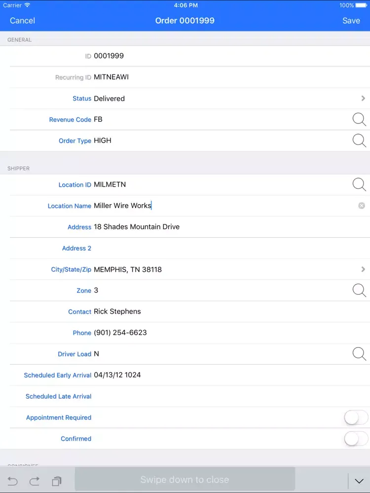 Kelle's Transport Service, Inc iPad 应用截图