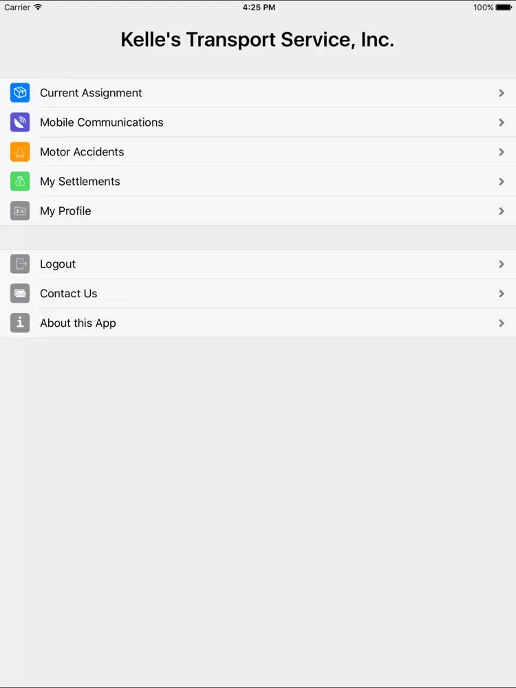 Kelle's Transport Service, Inc iPad 应用截图