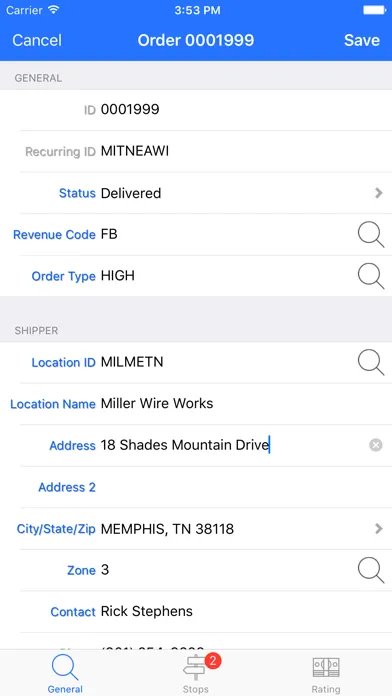 Zrzuty ekranu Swift Logistics Anywhere