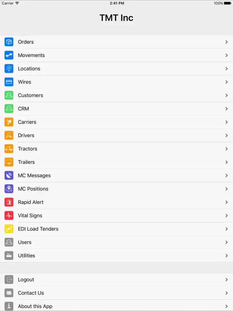 TMT Inc iPad  سکرین شاٹس