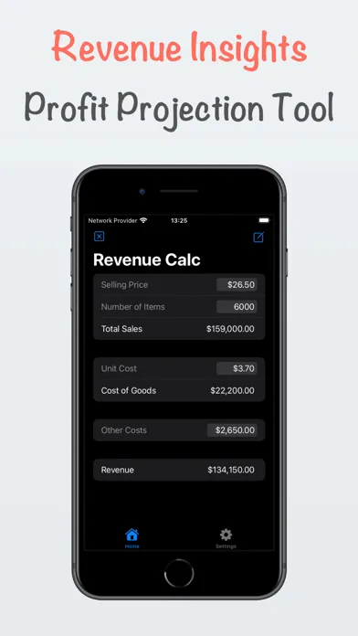 Revenue Calc Screenshots