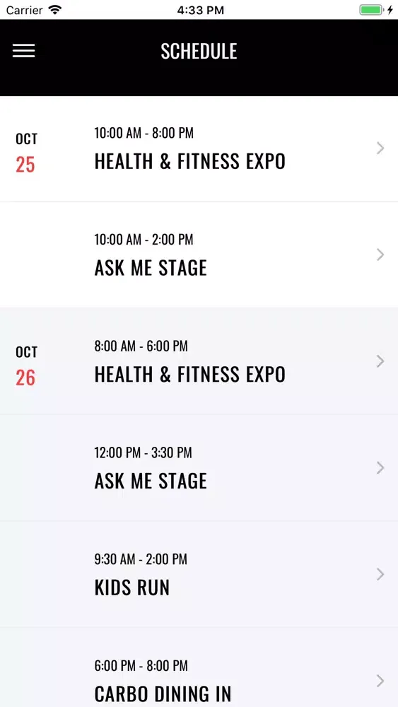 Captures d'écran de Marine Corps Marathon App