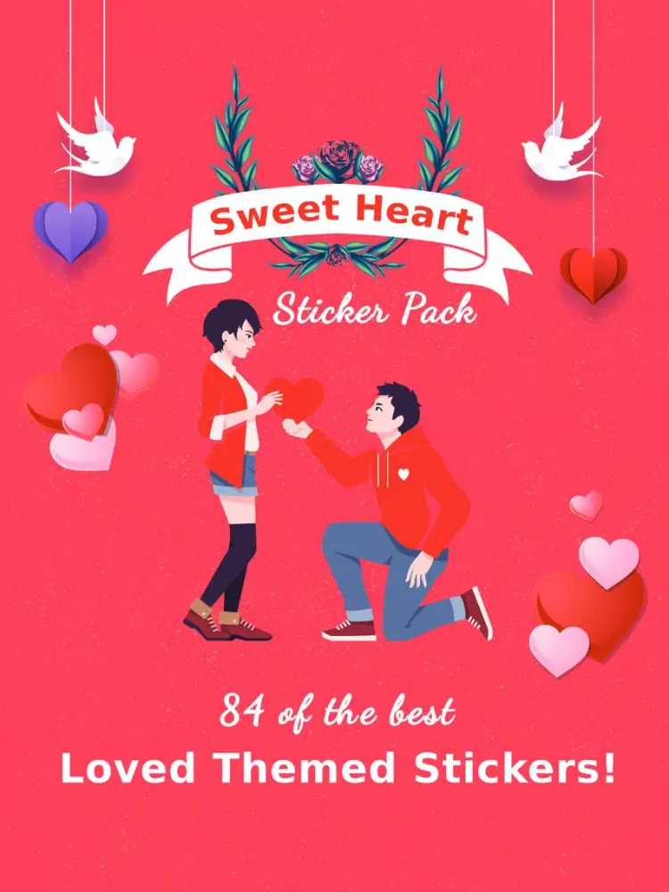 Sweet Heart Stickers Pack iPad 应用截图