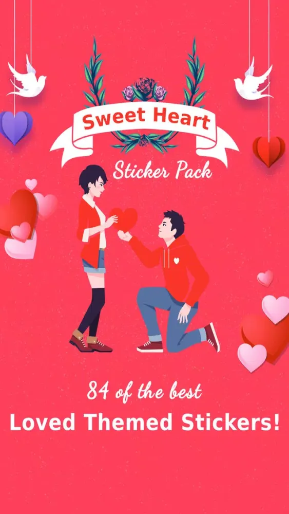 Sweet Heart Stickers Pack应用截图