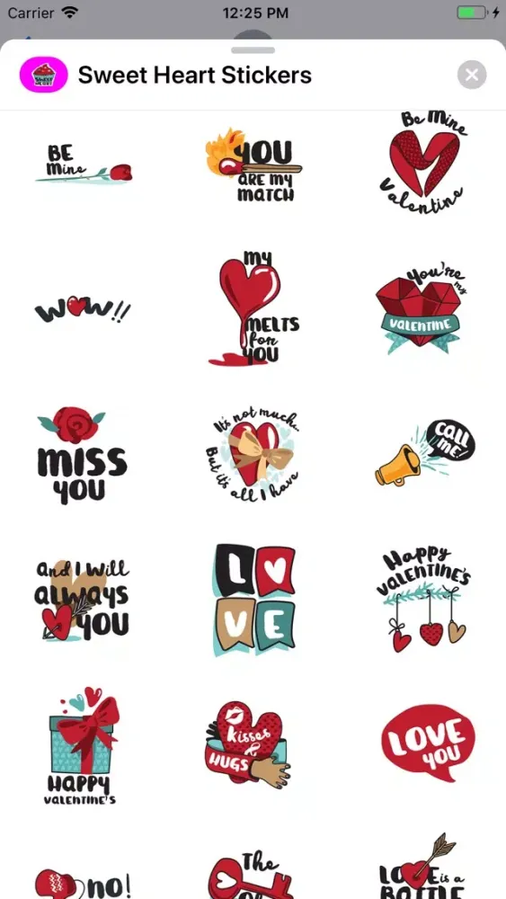 Sweet Heart Stickers Pack应用截图