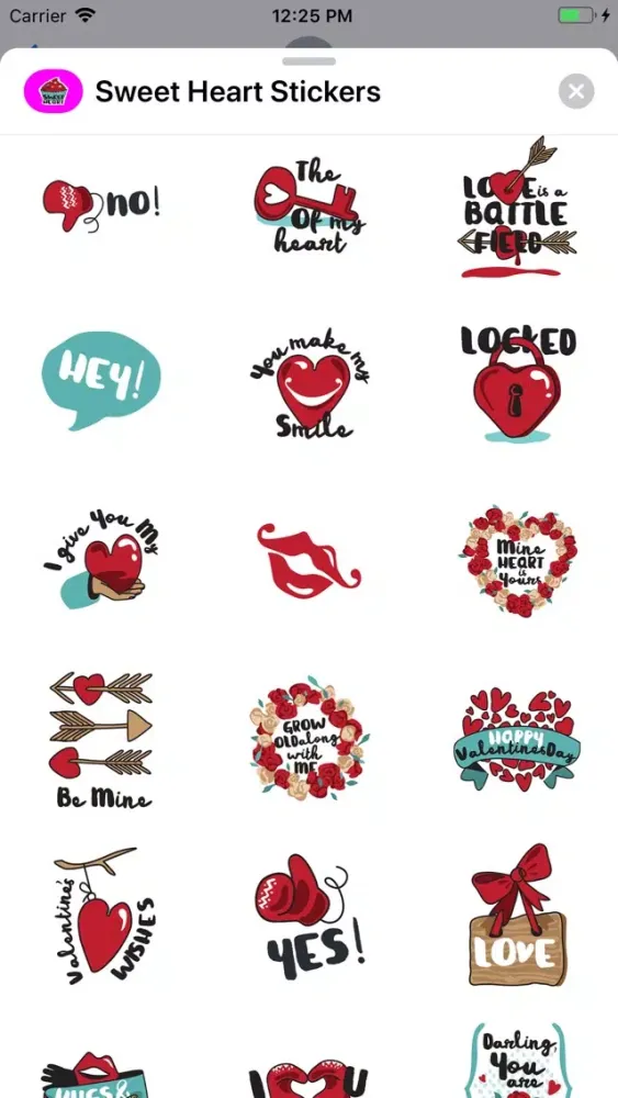 Sweet Heart Stickers Pack应用截图