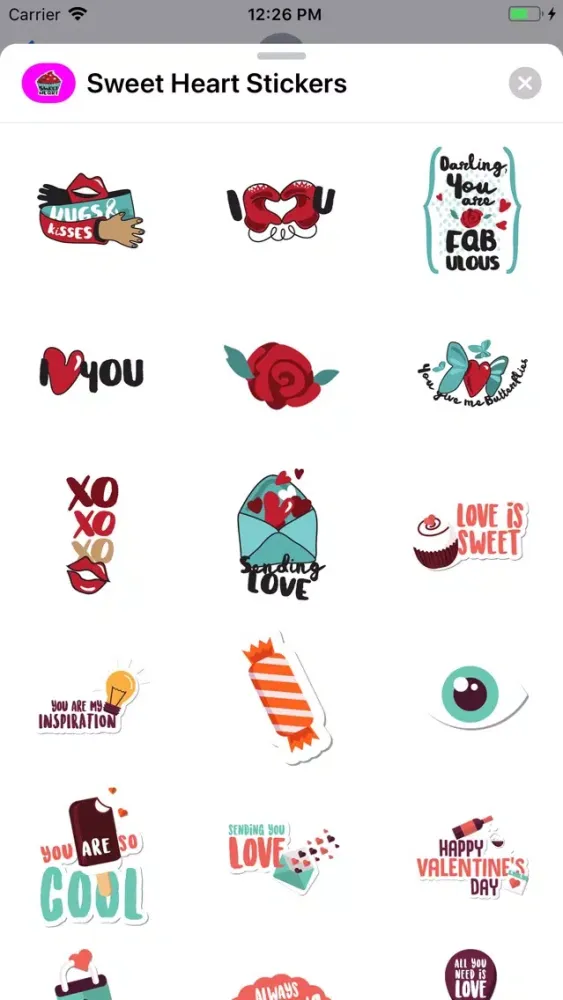 Sweet Heart Stickers Pack应用截图