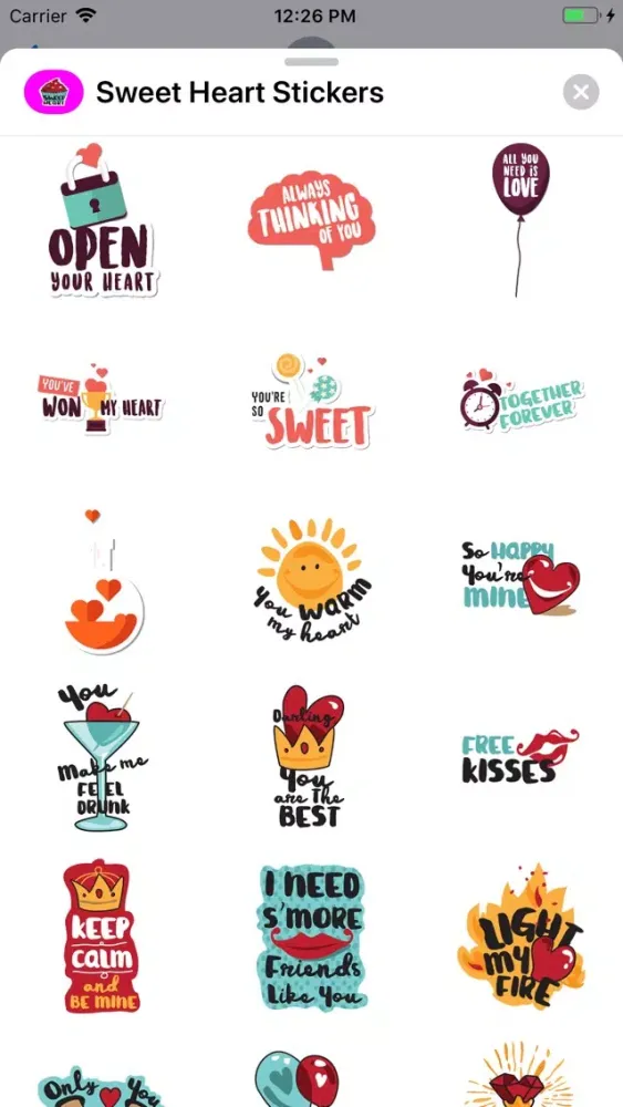 Sweet Heart Stickers Pack应用截图
