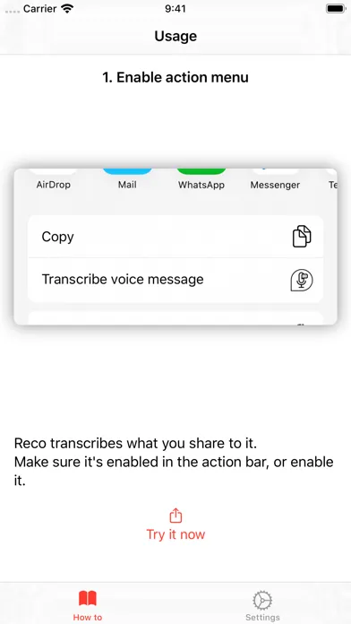 Tangkapan skrin Reco Speech Recognizer