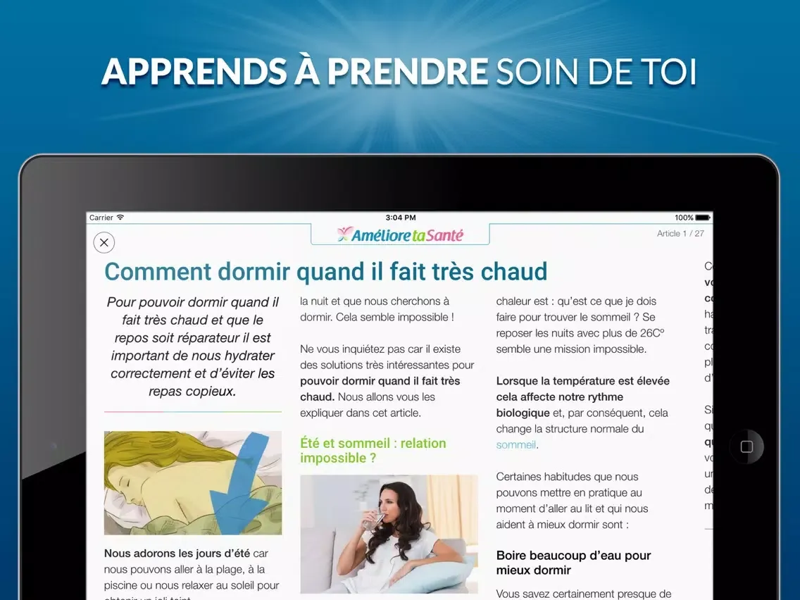 Améliore ta santé - Bonnes habitudes iPad  स्क्रीनशॉट