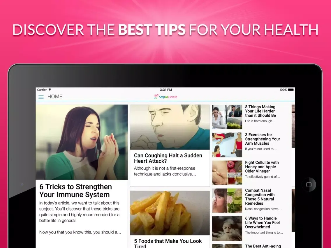 Step To Health - Good habits for your health iPad  스크린샷