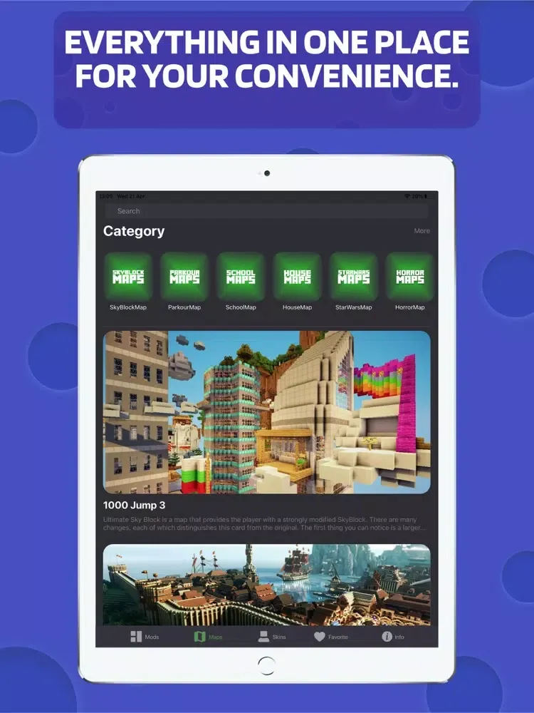 Скриншоты Skins Mods Maps for Minecraft iPad 