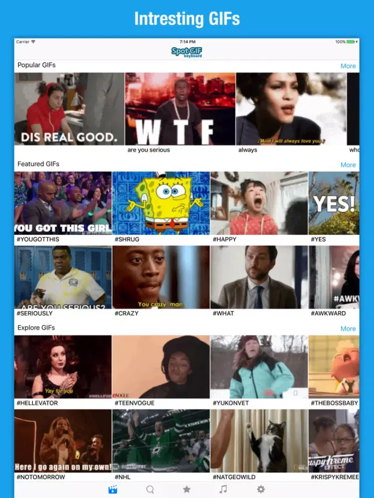 Capturas de pantalla de SpotGIF iPad 