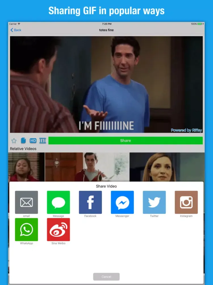 Capturas de pantalla de SpotGIF iPad 