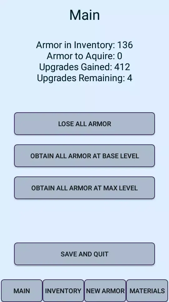 Capturas de tela do Armor Checklist