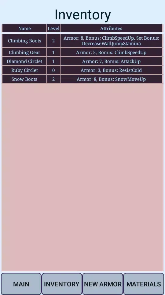 Capturas de tela do Armor Checklist