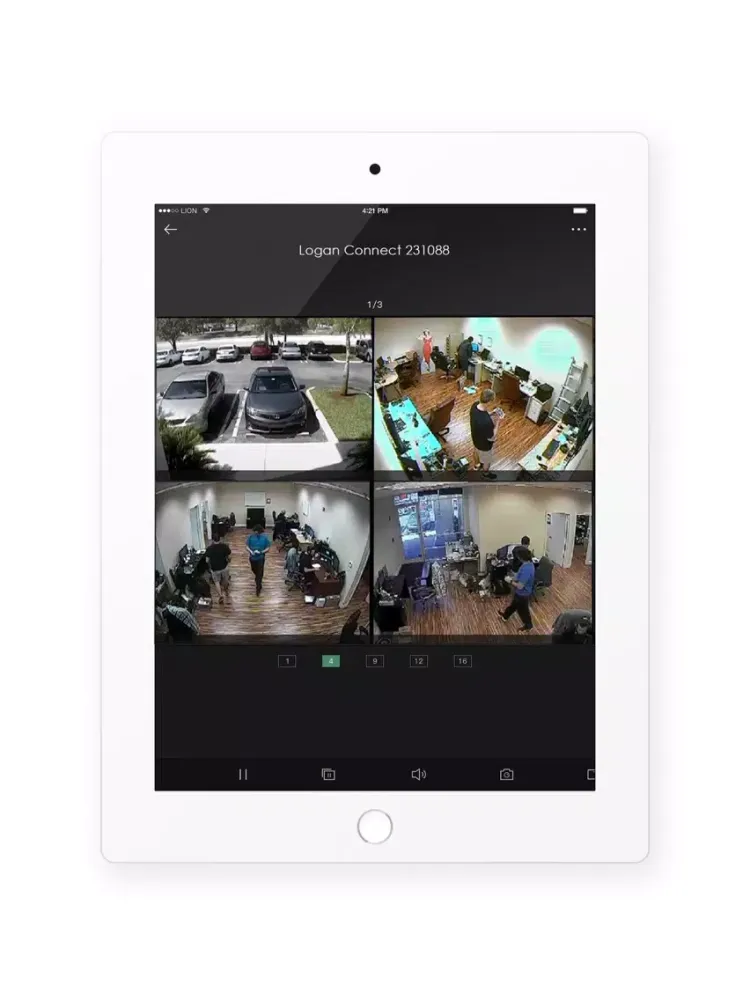 Tangkapan layar Logan Connect iPad 