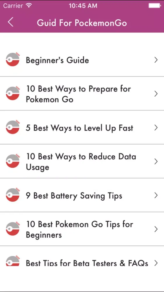 Guid For Pokémon GO : How to Catch, how to play & Cheat for Pokemon Go for Sharing on Social Media App Screenshots