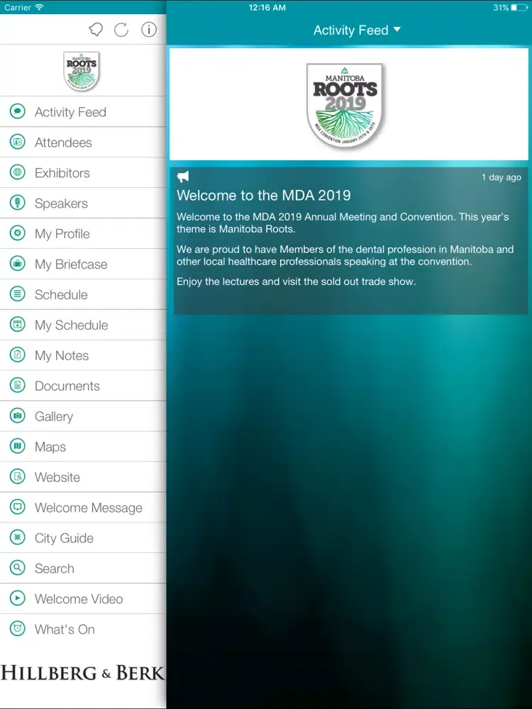 Tangkapan skrin MDA Convention 2019 iPad 