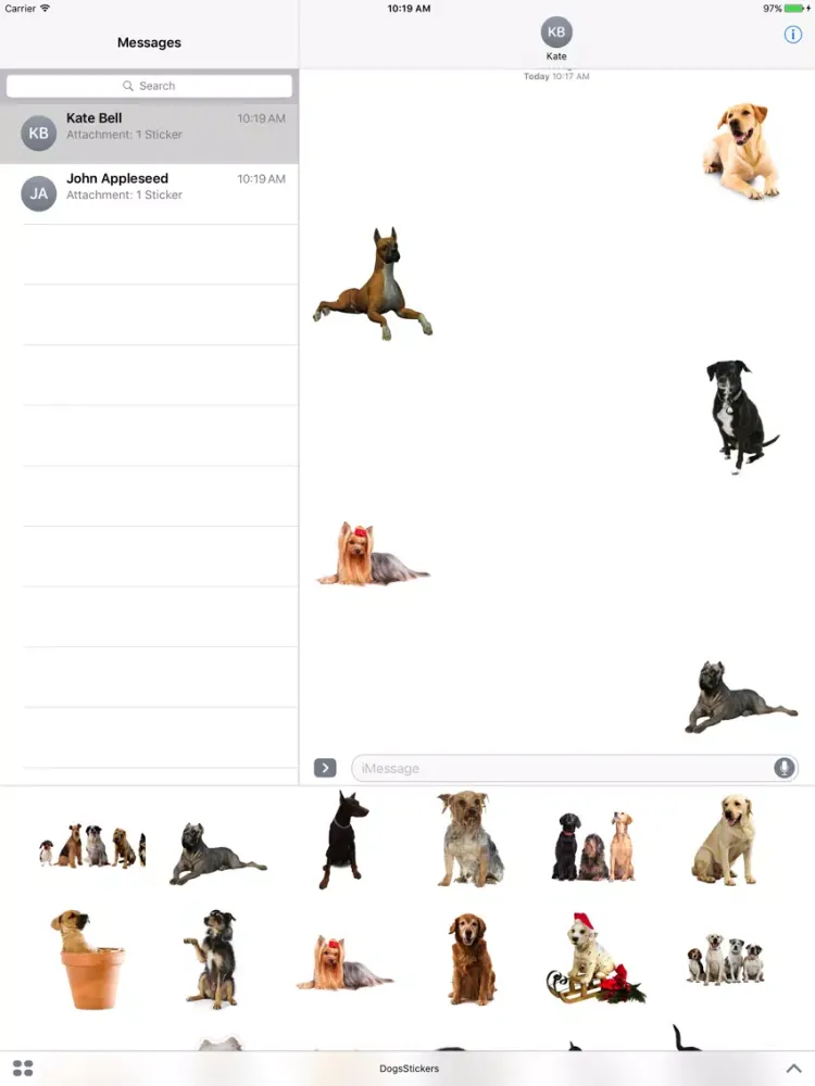 Dogs Stickers for iMessage iPad  스크린샷
