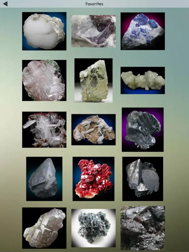 Ảnh chụp màn hình của Rocks & Minerals iPad 