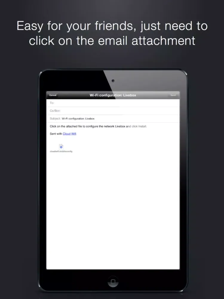 Cloud Wifi : save, sync with iCloud and share wifi keys by email, iMessage and bluetooth iPad 應用截圖