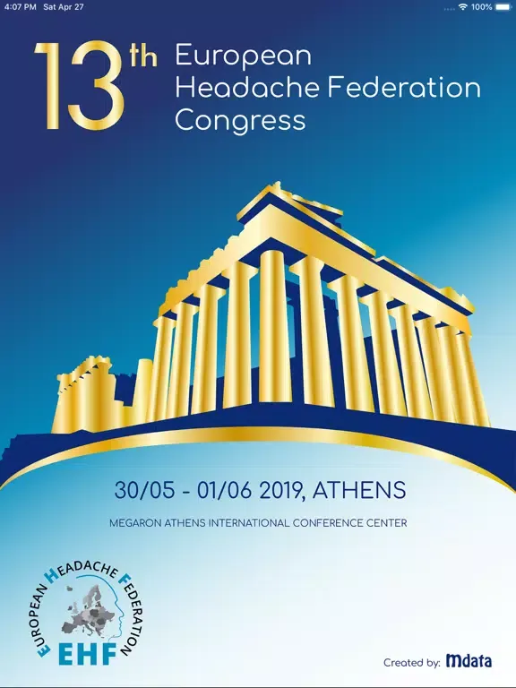 Capturas de tela do EHF Congress 2019 iPad 