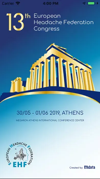 Capturas de tela do EHF Congress 2019