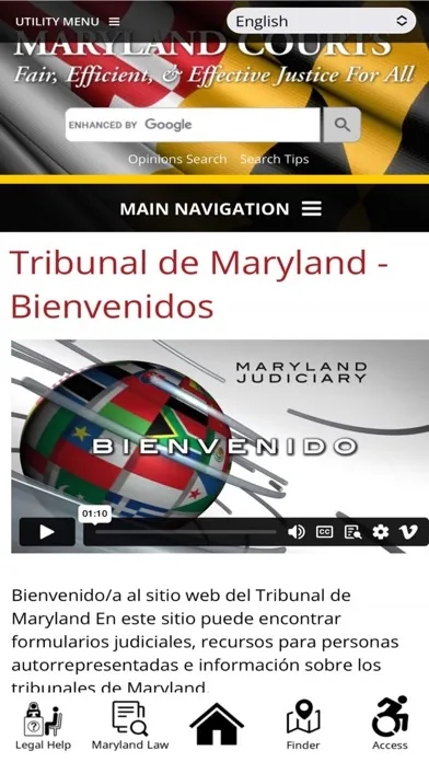 Maryland Court Help Screenshots