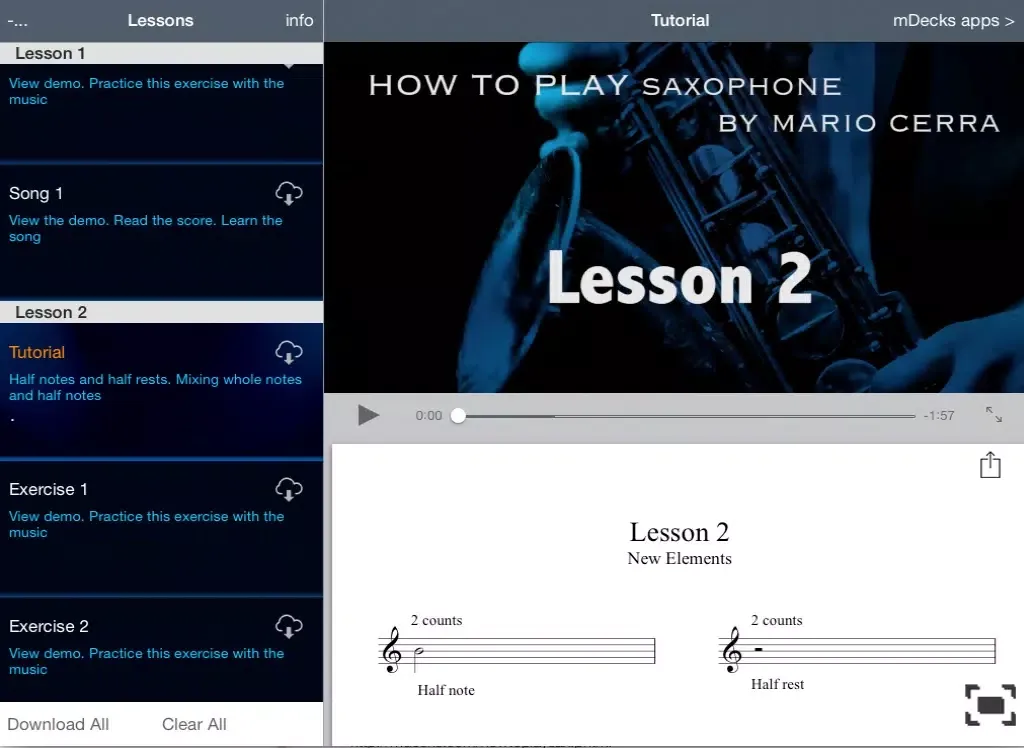 Capturas de pantalla de How to Play Saxophone by Mario Cerra iPad 