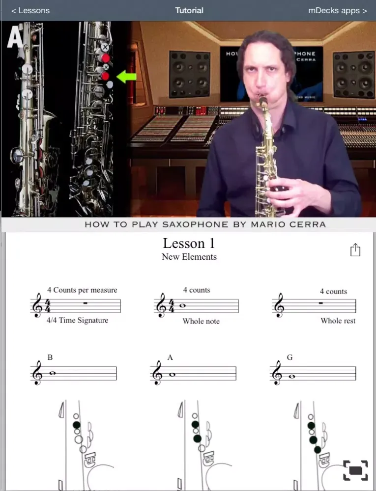 Capturas de pantalla de How to Play Saxophone by Mario Cerra iPad 