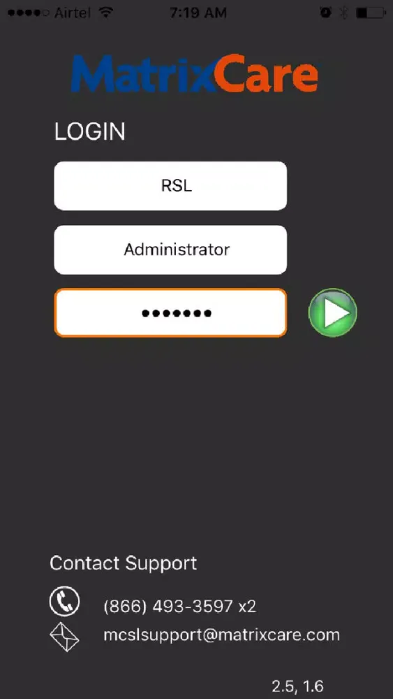 Tangkapan layar Matrixcare KPI