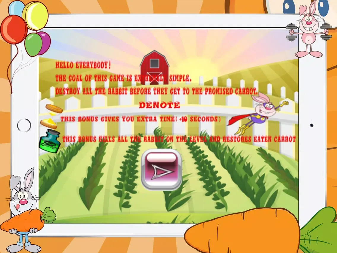 Rabbit adventures game simple for kid and adult learn skill iPad 應用截圖