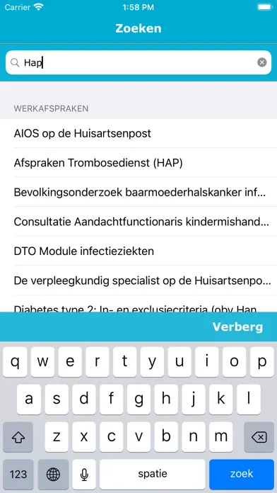 Zrzuty ekranu HOZL Werkafspraken