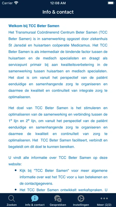 ภาพหน้าจอของ TCC Beter Samen Werkafspraken