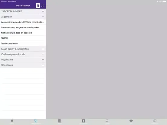 Ảnh chụp màn hình của ASZ Artsenwijzer iPad 
