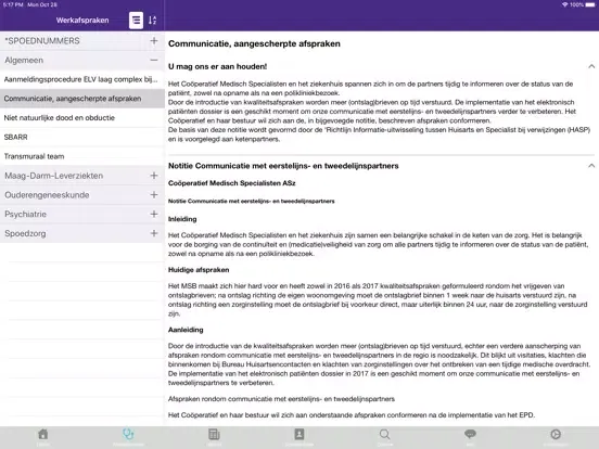 Ảnh chụp màn hình của ASZ Artsenwijzer iPad 