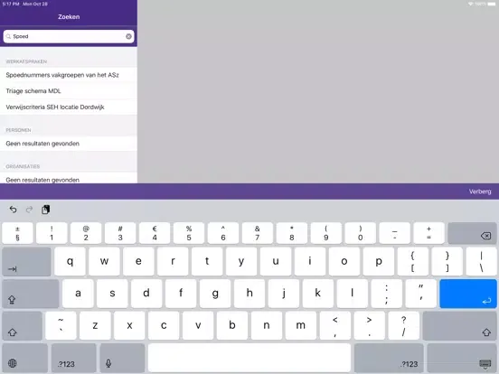 Ảnh chụp màn hình của ASZ Artsenwijzer iPad 