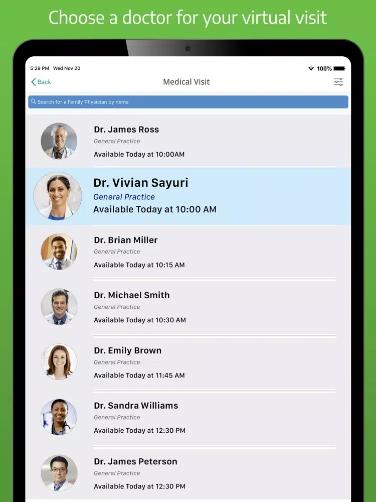 Wilson Health Virtual Care iPad  Screenshots