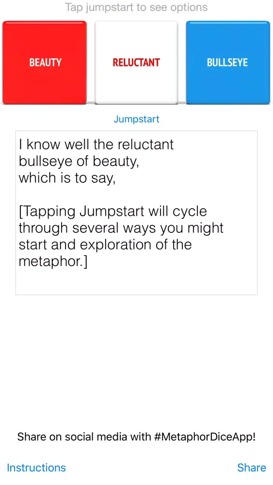 Capturas de tela do Metaphor Dice