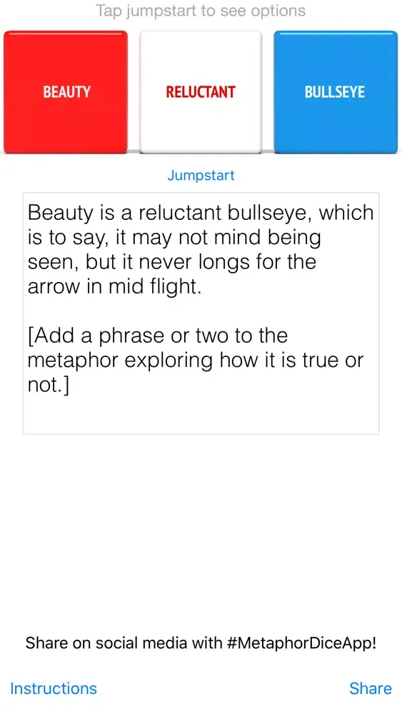 Capturas de tela do Metaphor Dice