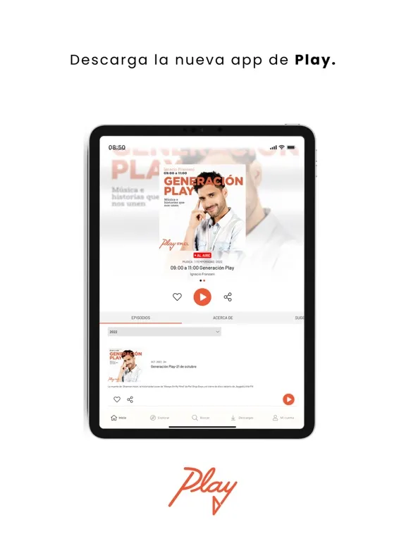 Tangkapan layar PlayFM iPad 