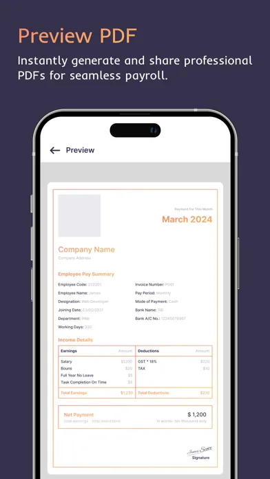Screenshot di PaySlip Generator
