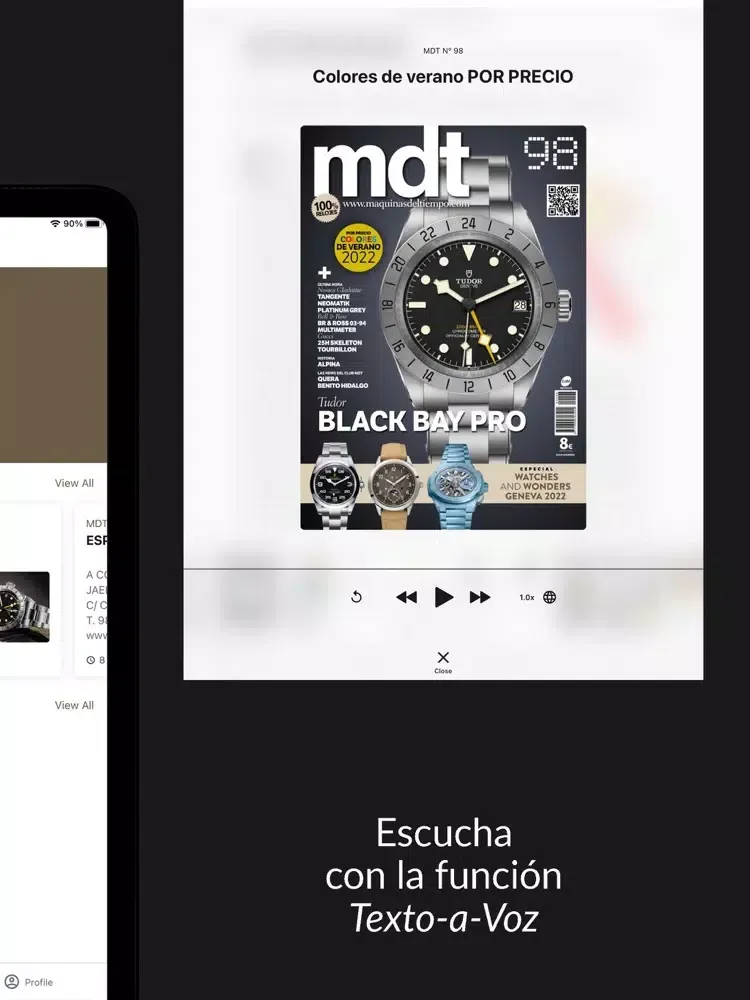 Capturas de tela do MDT Magazine iPad 