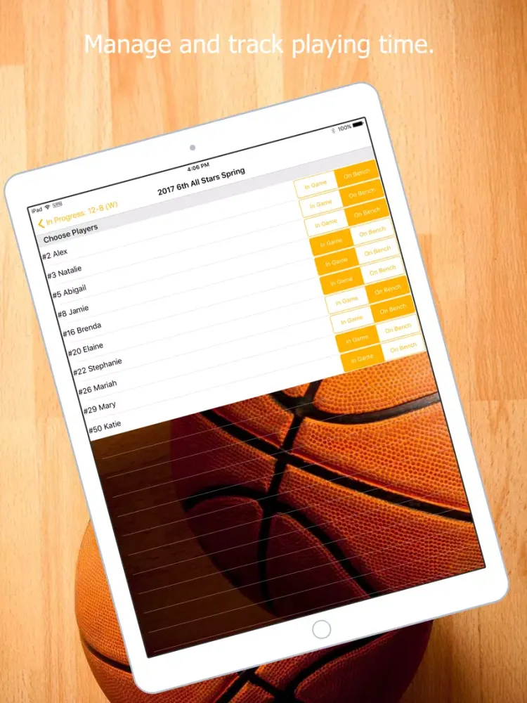 TeamStats Basketball iPad  Screenshots