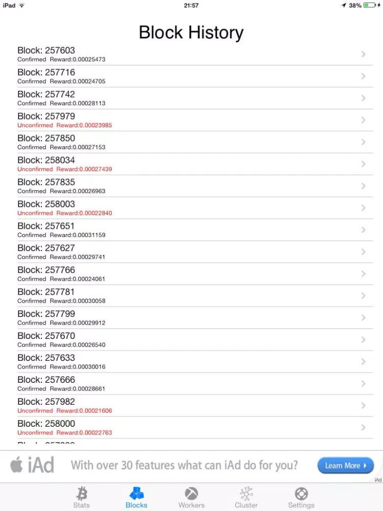 Captures d'écran de BitCoinStatZ iPad 