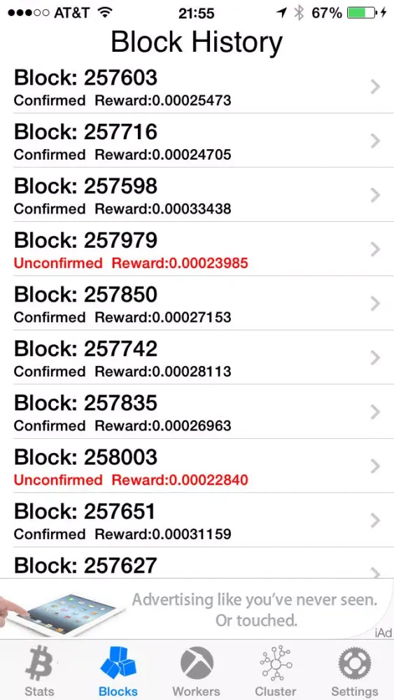 Captures d'écran de BitCoinStatZ